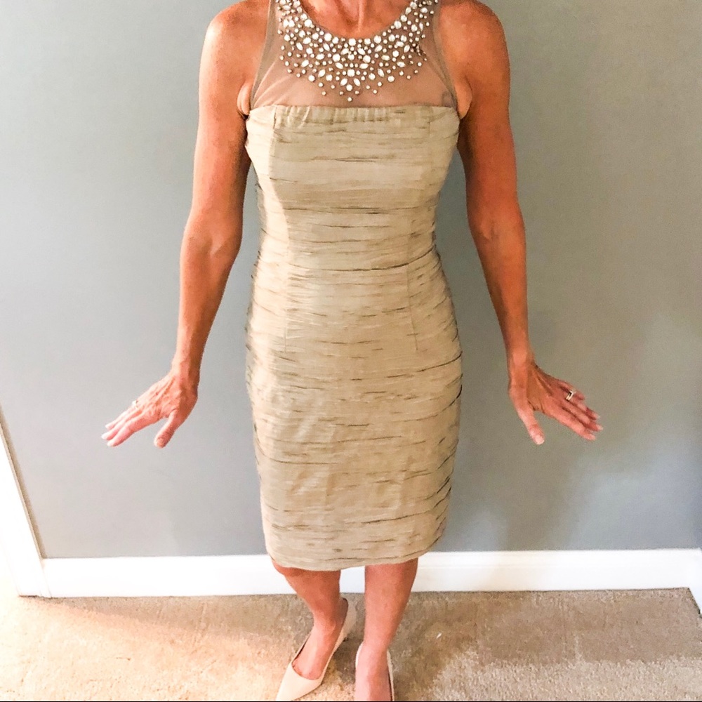 Gold Eliza J embellished dress